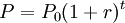 P=P_{0}(1+r)^{t}