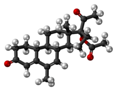 Nomegestrol acetate molecule ball.png