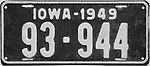 1949 Iowa passenger license plate.jpg