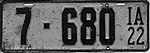 Iowa 1922 license plate - Number 7-680.jpg