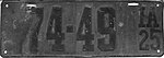 Iowa 1925 license plate - 74-49.jpg