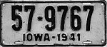 Iowa 1941 license plate - Number 57-9767.jpg