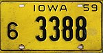 Iowa 1959 license plate - Number 6-3388.jpg