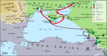 Map of Crimean War, year 1855
