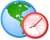 Graphic of a globe with a red analog clock