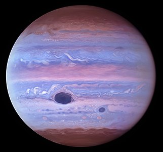 Ultraviolet view of Jupiter, imaged by Hubble on January 11, 2017[239]
