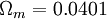 \,\Omega _{m}=0.0401