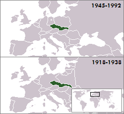 Location of Czechoslovakia