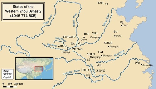 Map of Western Zhou