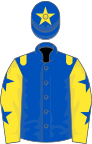 Royal blue,yellow epaulettes,yellow slvs,royal blue stars,blue cap,yellow star