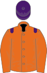 ORANGE, purple epaulettes, purple cap