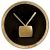 Circular 4-inch brass plaque with a tube-type television with twin aerials.