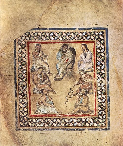 Portrait of Seven Notable Greek Physicians & Botanists (by Lewenstein, Public Domain)