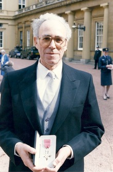 Ivor Robinson with MBE, 1992.tiff