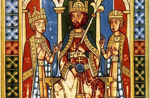Fredrick I Barbarossa Flanked by His Sons