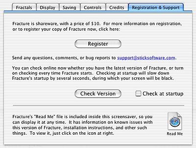 example of a registration screen