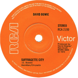 The B-side LP label of David Bowie's single "Suffragette City"