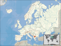 Location of North Macedonia
