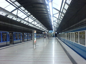 Munich subway station Messestadt-Ost, platform.JPG