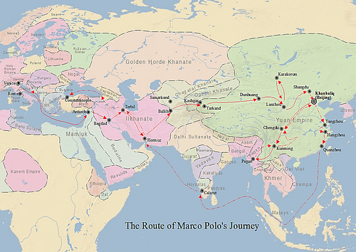 Map of Marco Polo's Travels