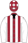 Maroon and White stripes, White sleeves, Maroon cap, White spots