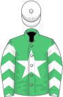 Emerald green, white star, white chevrons on sleeves, white cap