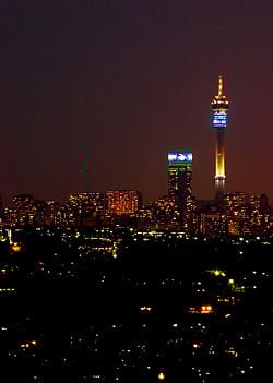 Johannesburg skyline with the Hillbrow Tower in the background