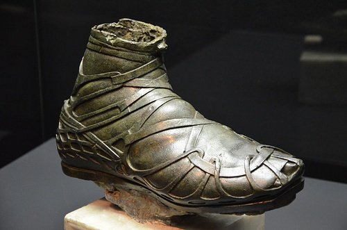 Bronze caliga from an over life-size statue of a Roman cavalryman