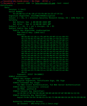 Lets Encrypt R3 certificate detail screenshot.png